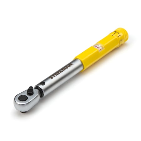 STEELMAN 1/4-Inch Drive Micro-Adjustable Torque Wrench with Hi-Viz Handle, 30-150 Inch-Pounds 96249